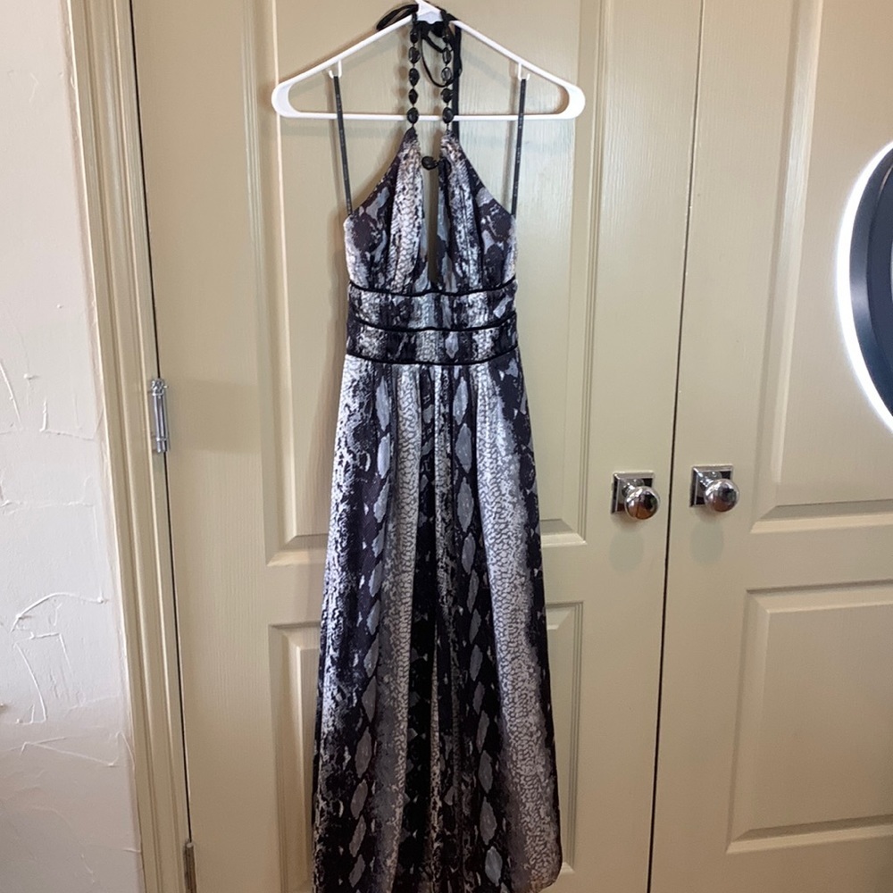 Bebe Beaded Halter Dress XXS